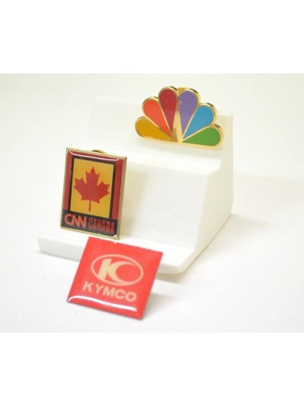 Network Channel Pin and Other Lot NBC Peacock CNN Canada KYMCO Motorcycle